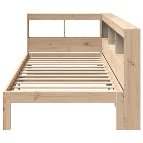 vidaXL Seng med bokhylle uten madrass 90x200 cm heltre furu