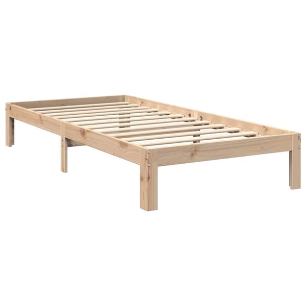 vidaXL Seng med bokhylle uten madrass 90x200 cm heltre furu