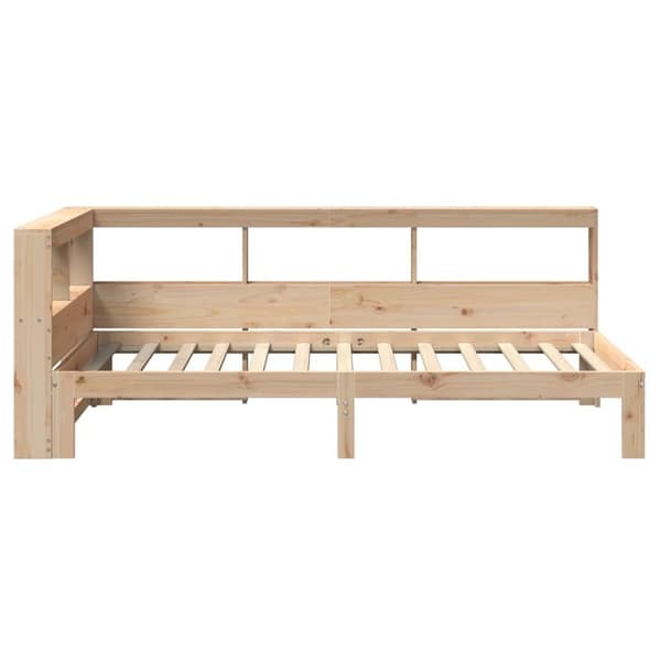 vidaXL Seng med bokhylle uten madrass 90x200 cm heltre furu