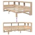 Miniatyrbilde 11 av 11: vidaXL Seng med bokhylle uten madrass 90x200 cm heltre furu
