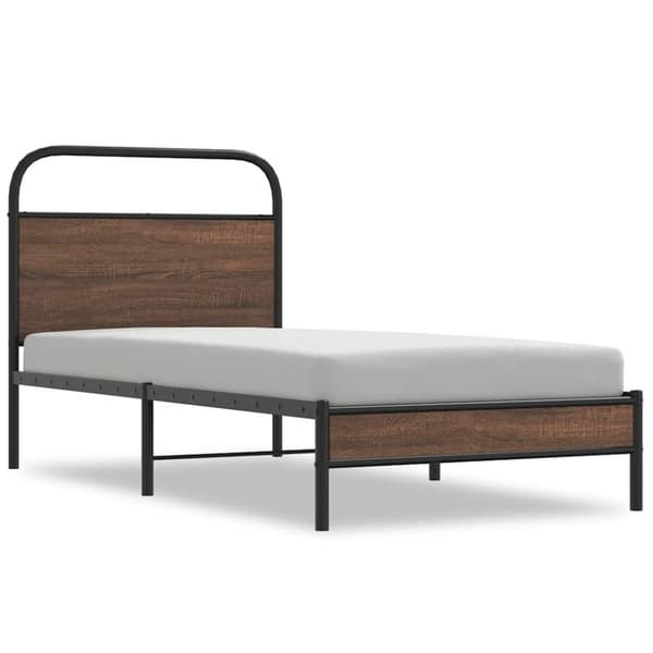 vidaXL sengeramme 90x200 cm uden madras konstrueret træ brunt eg