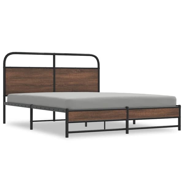 vidaXL Sengeramme uten madrass brun eik 150x200 cm konstruert tre