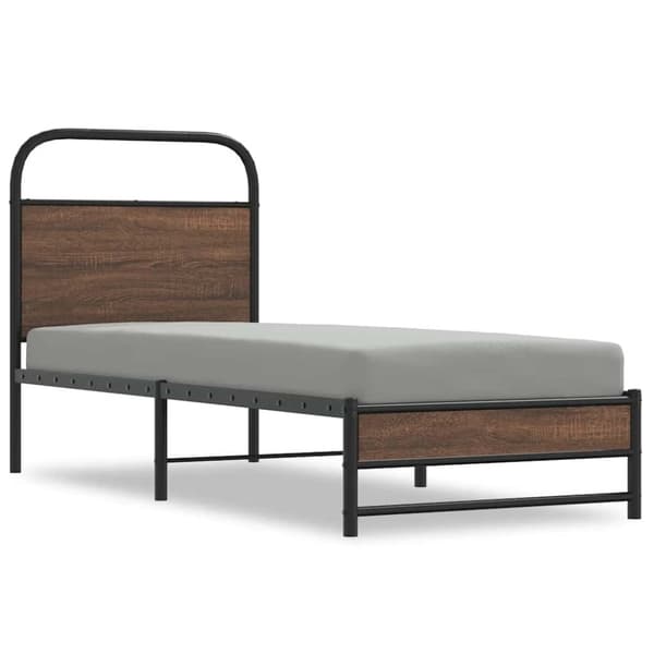 vidaXL Sengeramme uten madrass brun eik 75x190 cm konstruert tre