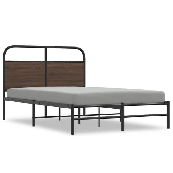 vidaXL Sengeramme uten madrass brun eik 135x190 cm konstruert tre