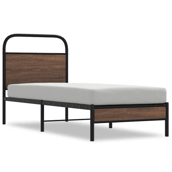 vidaXL Sengeramme uten madrass brun eik 80x200 cm konstruert tre