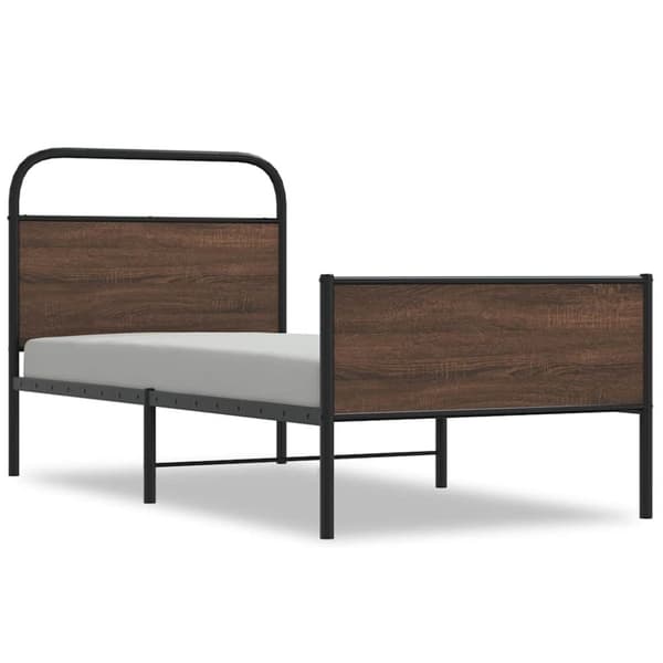 vidaXL Sängynrunko ilman patjaa 90x200 cm ruskea tammi tekninen puu