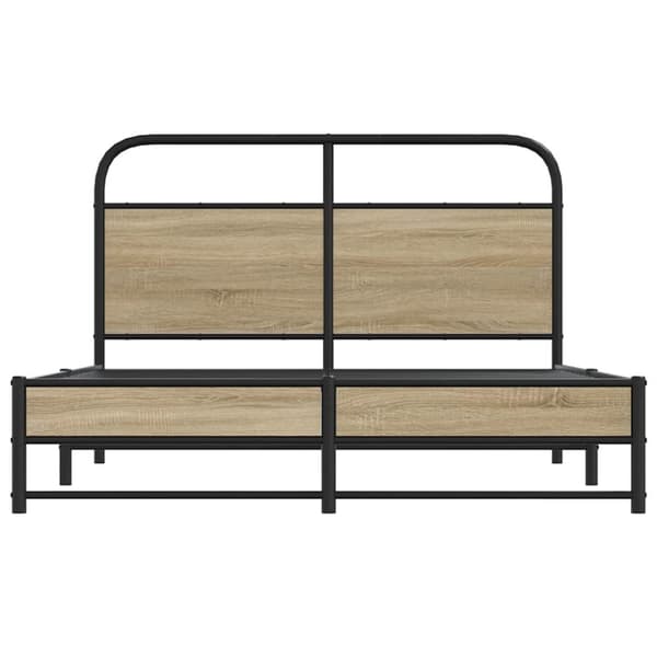 vidaXL sengeramme 140x200 cm uden madras konstrueret træ røget eg