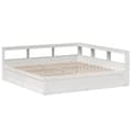 Miniatyrbilde 4 av 11: vidaXL Seng med bokhylle uten madrass hvit 180x200 cm heltre furu