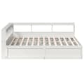 Miniatyrbilde 7 av 11: vidaXL Seng med bokhylle uten madrass hvit 180x200 cm heltre furu