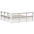 Miniatyrbilde 8 av 11: vidaXL Seng med bokhylle uten madrass hvit 180x200 cm heltre furu