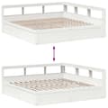 Miniatyrbilde 11 av 11: vidaXL Seng med bokhylle uten madrass hvit 180x200 cm heltre furu