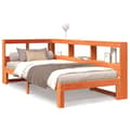 Miniatyrbilde 3 av 11: vidaXL Seng med bokhylle uten madrass voksbrun 75x190 cm heltre furu
