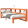 Miniatyrbilde 4 av 11: vidaXL Seng med bokhylle uten madrass voksbrun 75x190 cm heltre furu