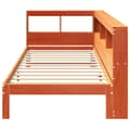 Miniatyrbilde 6 av 11: vidaXL Seng med bokhylle uten madrass voksbrun 75x190 cm heltre furu