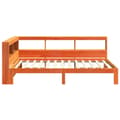 Miniatyrbilde 9 av 11: vidaXL Seng med bokhylle uten madrass voksbrun 75x190 cm heltre furu