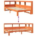 Miniatyrbilde 11 av 11: vidaXL Seng med bokhylle uten madrass voksbrun 75x190 cm heltre furu