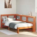 Miniatyrbilde 2 av 11: vidaXL Seng med bokhylle uten madrass voksbrun 75x190 cm heltre furu