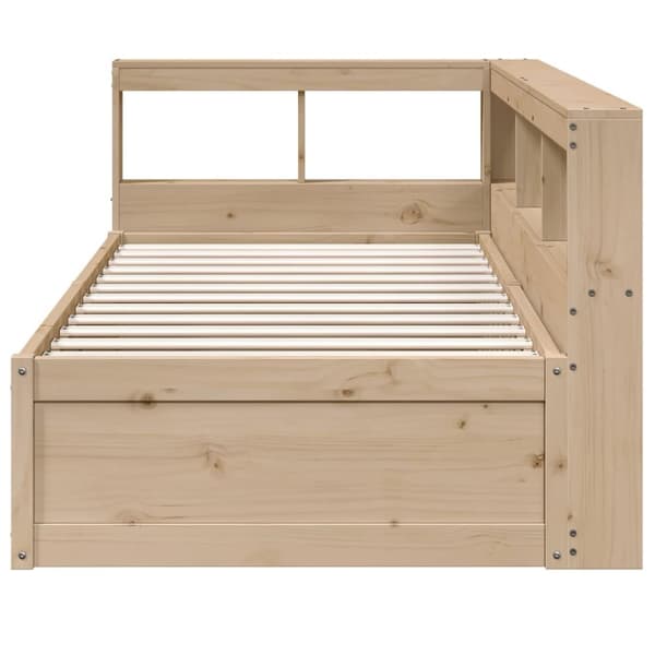 vidaXL Seng med bokhylle uten madrass 90x190 cm heltre furu