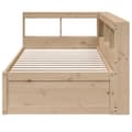 Miniatyrbilde 6 av 11: vidaXL Seng med bokhylle uten madrass 90x190 cm heltre furu
