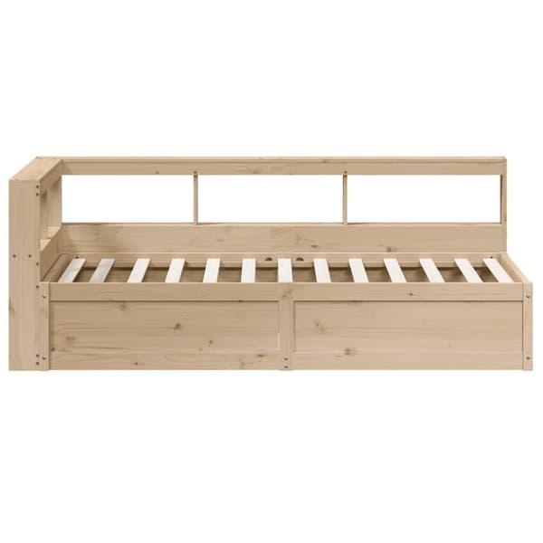 vidaXL Seng med bokhylle uten madrass 90x190 cm heltre furu