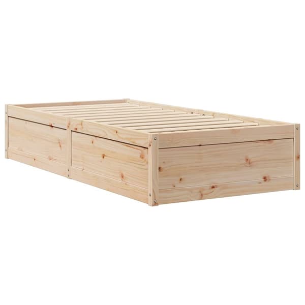 vidaXL Seng med bokhylle uten madrass 90x190 cm heltre furu