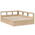 Miniatyrbilde 4 av 11: vidaXL Seng med bokhylle uten madrass 150x200 cm heltre furu