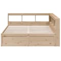 Miniatyrbilde 6 av 11: vidaXL Seng med bokhylle uten madrass 150x200 cm heltre furu