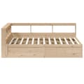 Miniatyrbilde 7 av 11: vidaXL Seng med bokhylle uten madrass 150x200 cm heltre furu