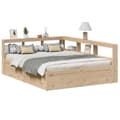Miniatyrbilde 2 av 11: vidaXL Seng med bokhylle uten madrass 150x200 cm heltre furu
