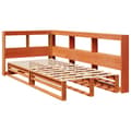 Miniatyrbilde 4 av 11: vidaXL Seng med bokhylle uten madrass voksbrun 75x190 cm heltre furu