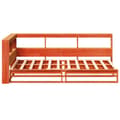 Miniatyrbilde 7 av 11: vidaXL Seng med bokhylle uten madrass voksbrun 75x190 cm heltre furu