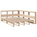 Miniatyrbilde 4 av 11: vidaXL Seng med bokhylle uten madrass 150x200 cm heltre furu