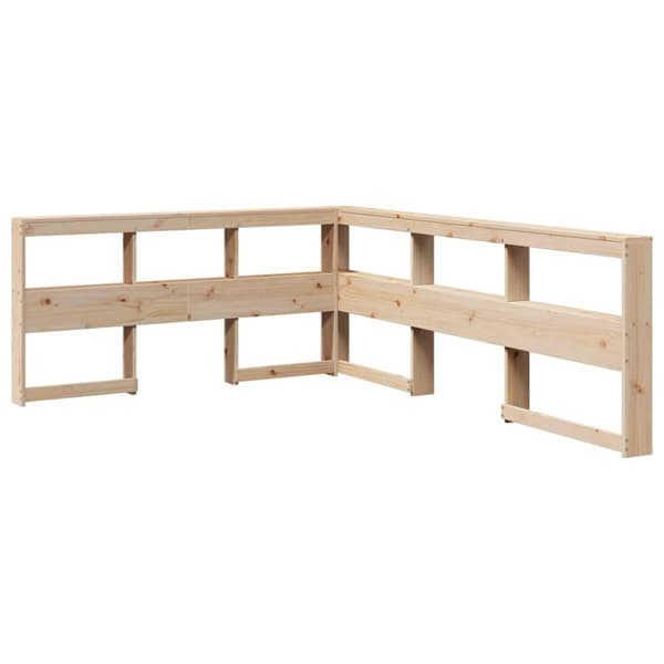 vidaXL Seng med bokhylle uten madrass 150x200 cm heltre furu