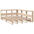 Miniatyrbilde 4 av 11: vidaXL Seng med bokhylle uten madrass 140x190 cm heltre furu