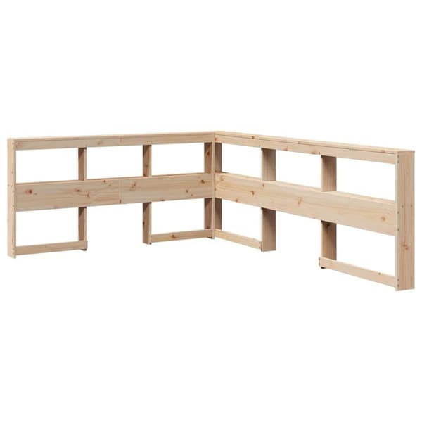 vidaXL Seng med bokhylle uten madrass 140x190 cm heltre furu