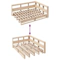 Miniatyrbilde 11 av 11: vidaXL Seng med bokhylle uten madrass 140x190 cm heltre furu