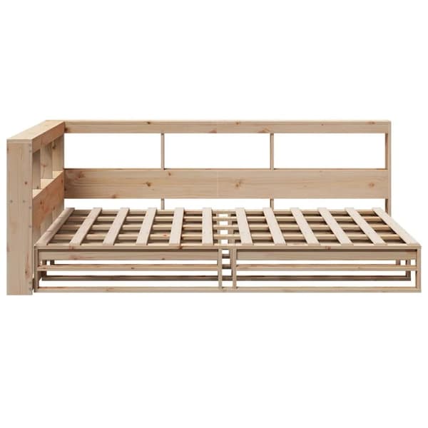vidaXL Seng med bokhylle uten madrass 120x190 cm heltre furu