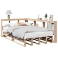 Miniatyrbilde 2 av 11: vidaXL Seng med bokhylle uten madrass 120x190 cm heltre furu