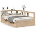 Miniatyrbilde 3 av 11: vidaXL Seng med bokhylle uten madrass 120x190 cm heltre furu