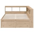 Miniatyrbilde 6 av 11: vidaXL Seng med bokhylle uten madrass 120x190 cm heltre furu