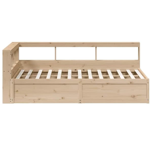 vidaXL Seng med bokhylle uten madrass 120x190 cm heltre furu