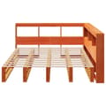 Miniatyrbilde 6 av 11: vidaXL Seng med bokhylle uten madrass voksbrun 150x200 cm heltre furu