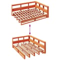 Miniatyrbilde 11 av 11: vidaXL Seng med bokhylle uten madrass voksbrun 150x200 cm heltre furu