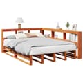 Miniatyrbilde 2 av 11: vidaXL Seng med bokhylle uten madrass voksbrun 150x200 cm heltre furu