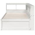 Miniatyrbilde 6 av 11: vidaXL Seng med bokhylle uten madrass hvit 75x190 cm heltre furu