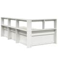 Miniatyrbilde 8 av 11: vidaXL Seng med bokhylle uten madrass hvit 75x190 cm heltre furu