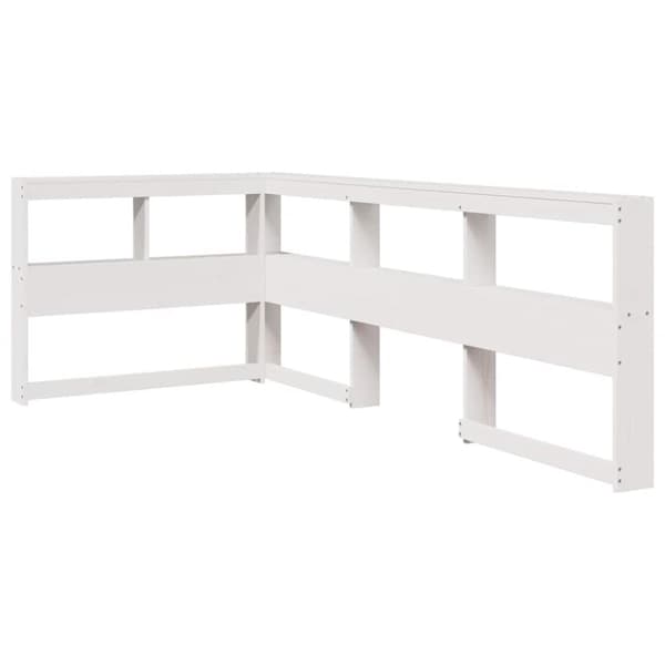 vidaXL Seng med bokhylle uten madrass hvit 75x190 cm heltre furu