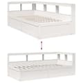 Miniatyrbilde 11 av 11: vidaXL Seng med bokhylle uten madrass hvit 75x190 cm heltre furu