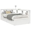 Miniatyrbilde 2 av 11: vidaXL Seng med bokhylle uten madrass hvit 75x190 cm heltre furu