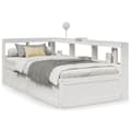 Miniatyrbilde 1 av 11: vidaXL Seng med bokhylle uten madrass hvit 75x190 cm heltre furu
